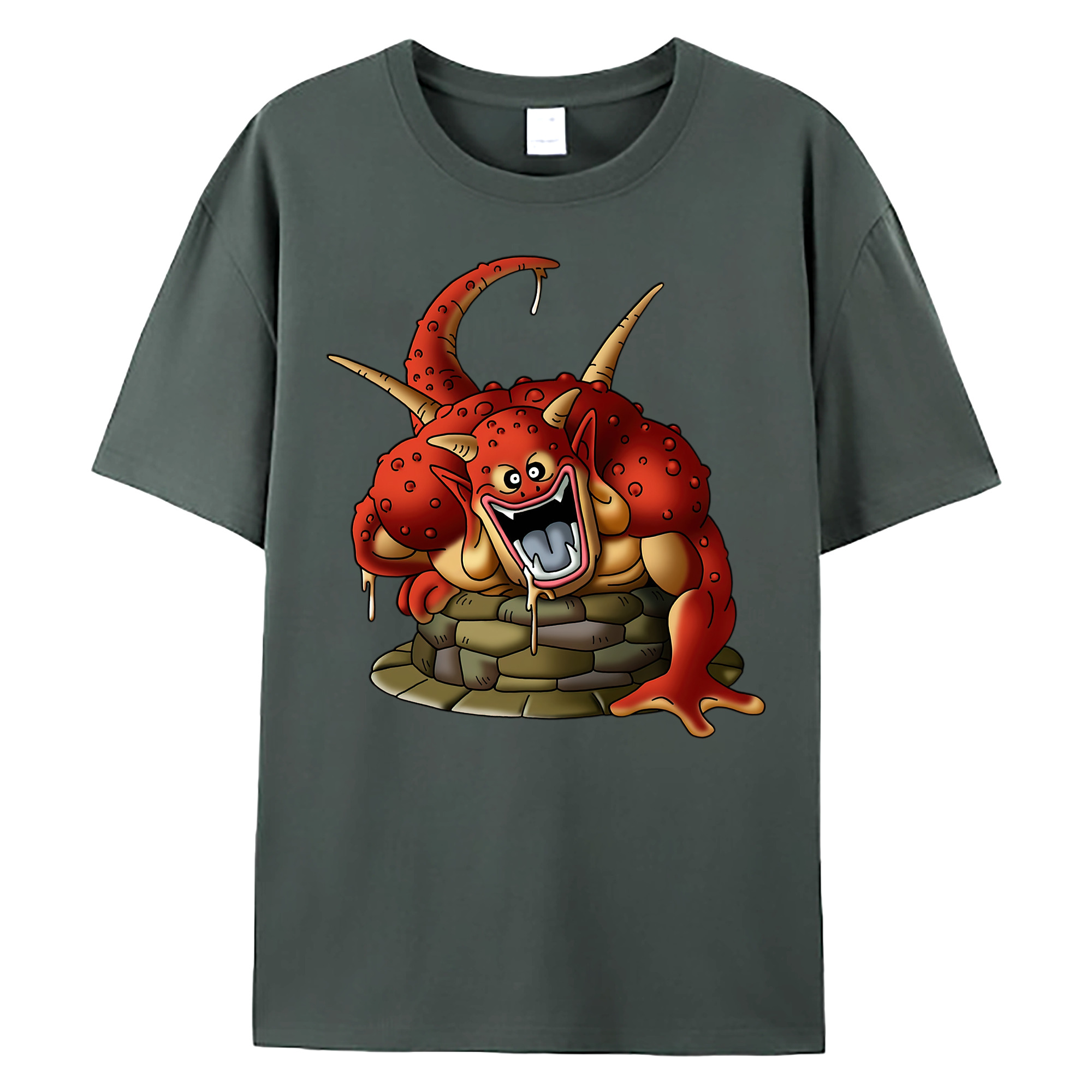 （画像用） ドラゴンクエスト Doragon Kuesuto Dragon Quest 綿100％ メンズ半袖Tシャツ｜肌触りやわらか＆通気性